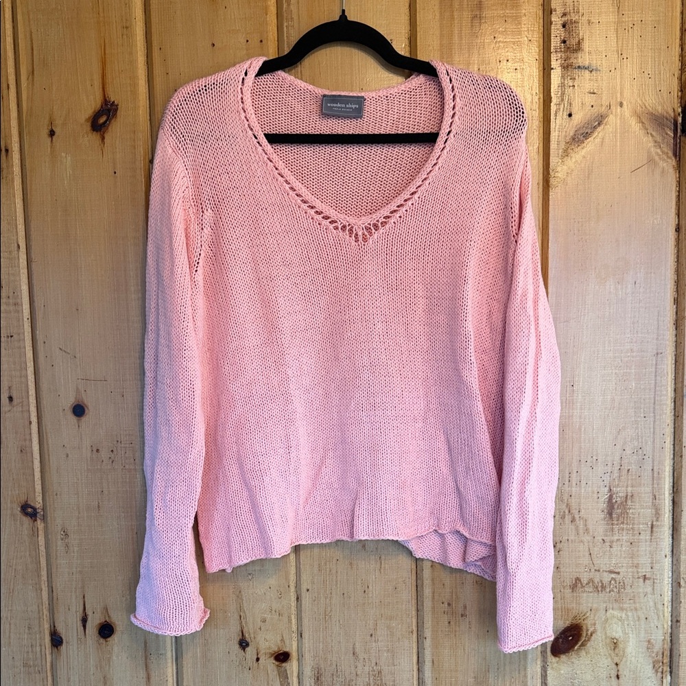 Wooden Ships | V-Neck Beachy Open-Stitch Sweater